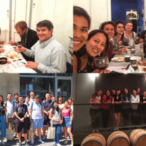 Groups of student in our french cultural activities program wine tasting